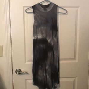 Gray Sleeveless High Neck Dress